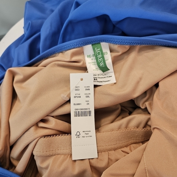 J. Crew Plus Ruched one-shoulder swim dress in Sail blue Size 24 - Picture 6 of 8